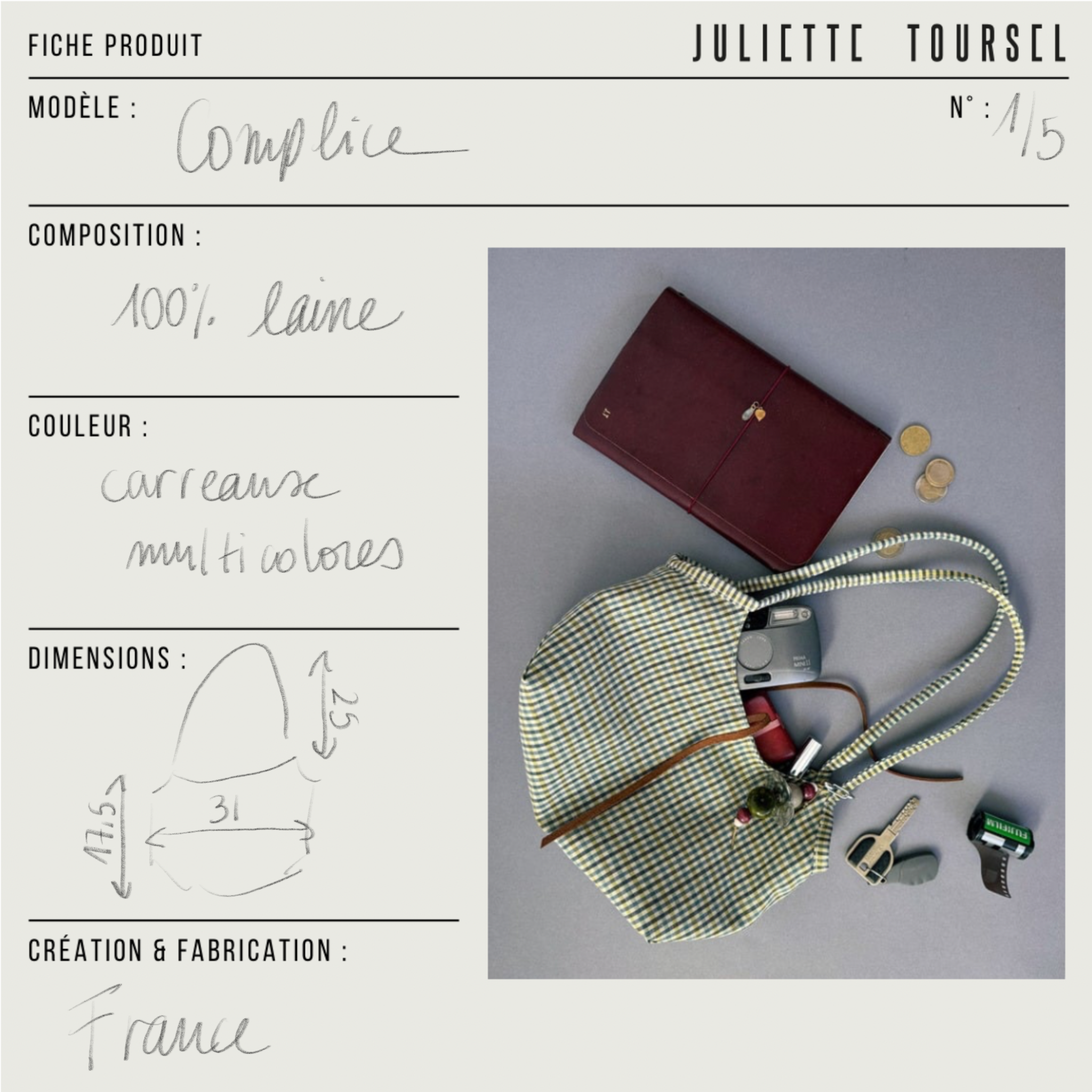 Sac Complice - Carreaux